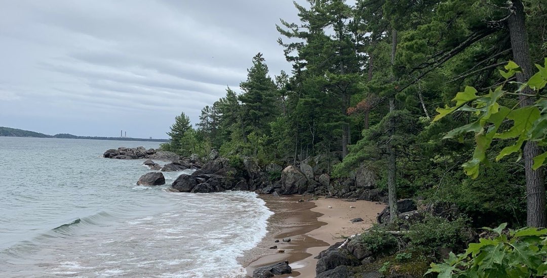 Lake Superior Shore seen while hiking on Wetmore Trails