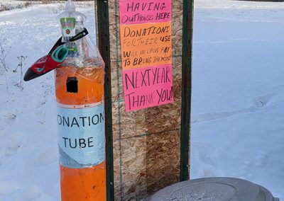 Eben Ice Caves Donation Box